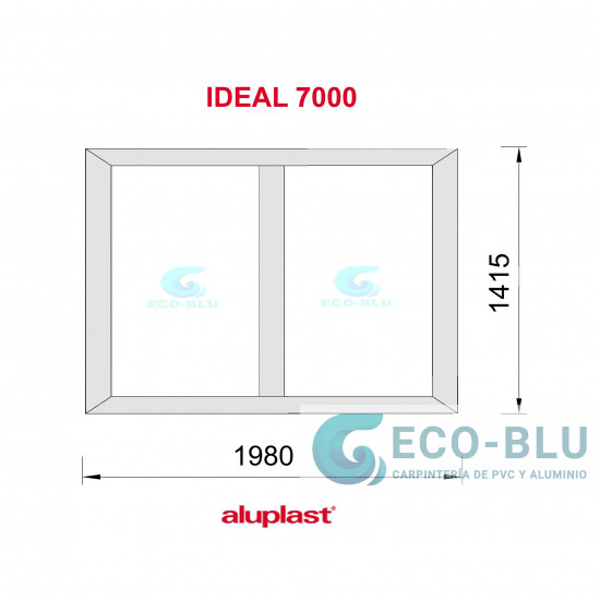 Fenêtre Fixe PVC 1980x1415  Blanc Verre Transparent