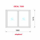 Fenêtre Fixe PVC 1980x1415  Blanc Verre Transparent