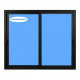Sliding door 2800x2400 Black Safety Glass Clear