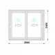 Sliding door 2800x2400 Black Safety Glass Clear