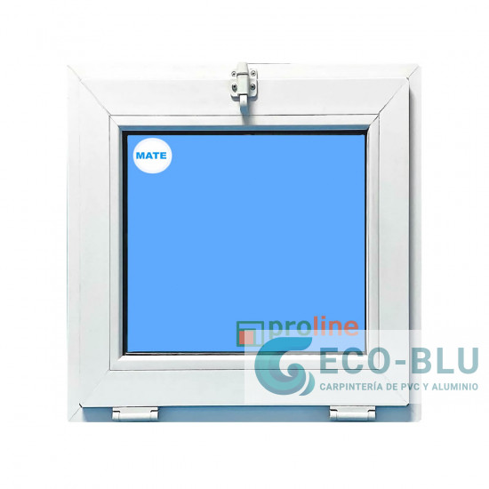 Janela de PVC basculante 600x600 Branco Vidro Granulado