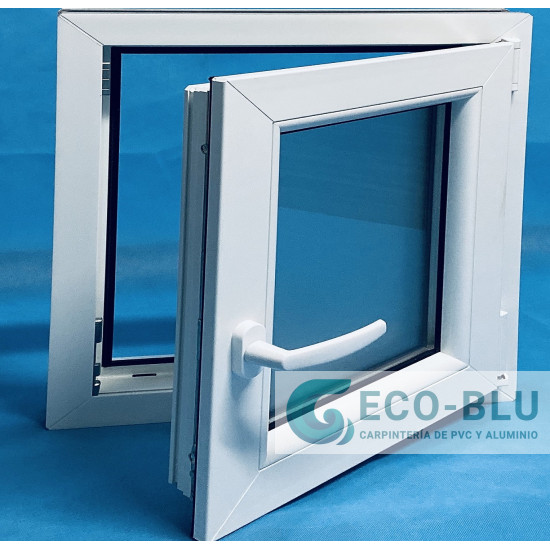 Ventana PVC 600x500 Blanca Oscilobatiente Derecha Vidrio Mate