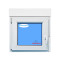 Ventana PVC 1190x1245 Blanca Oscilobatiente Izquierda con Persiana Vidrio Transparente