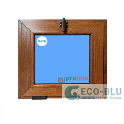 Janela de PVC basculante 600x500 Carvalho Dourado  Vidro Granulado