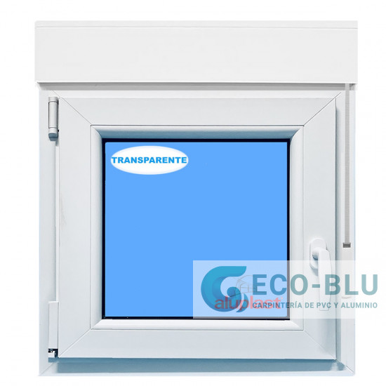 Ventana PVC 1140X1420 Blanca Oscilobatiente Izquierda con Persiana Vidrio Transparente