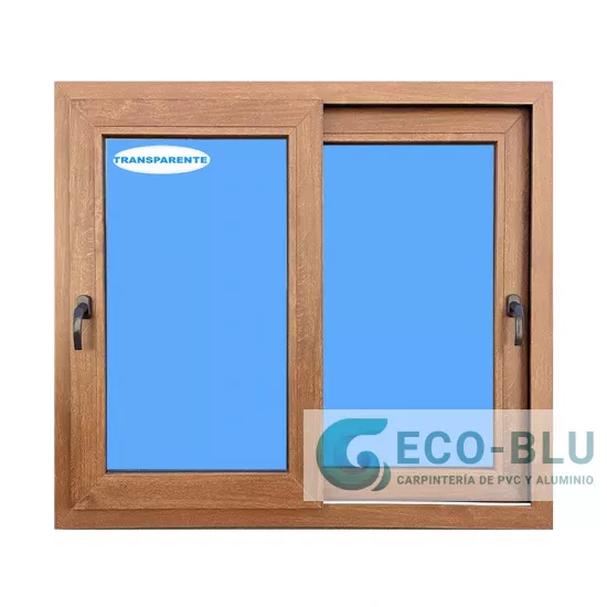 Sliding Window Pvc 1000x1000 Golden Oak Glass Clear