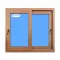 Sliding Window Pvc 1000x1000 Golden Oak Glass Clear