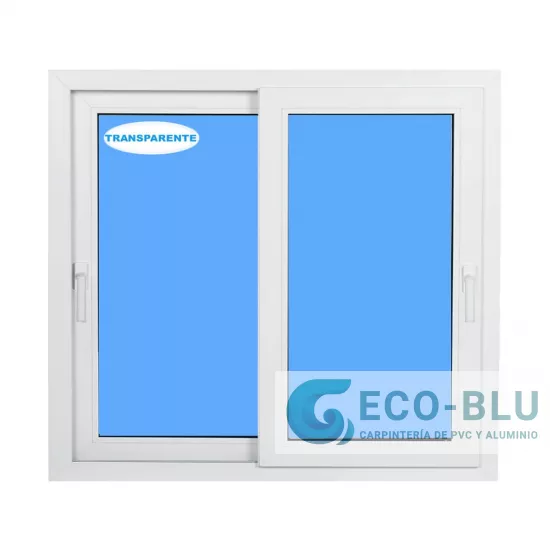 Ventana PVC 820x960 Blanca Corredera Vidrio Transparente