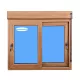 Finestra PVC Scorrevole 1200x1155 Quercia Dorata Vetro Trasparente con Tapparella