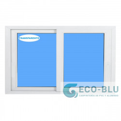 Janela de Correr Pvc 800X500 Branco Vidro Transparente