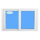 Fenêtre coulissante Pvc 800x500 Blanc Verre Transparent Fenêtre coulissante Pvc 800x500 Blanc Verre Transparent