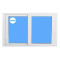 Sliding Window UPvc 800x500 White Glass Frosted