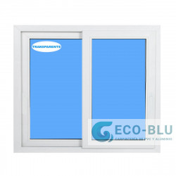 Ventana PVC 800x800 Blanca Corredera Vidrio Transparente
