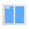 Schiebefenster PVC 800x800 Weiss Sauberes Glas