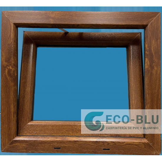 Finestra PVC a battente 600x500 Quercia Dorata  Vetro smerigliato