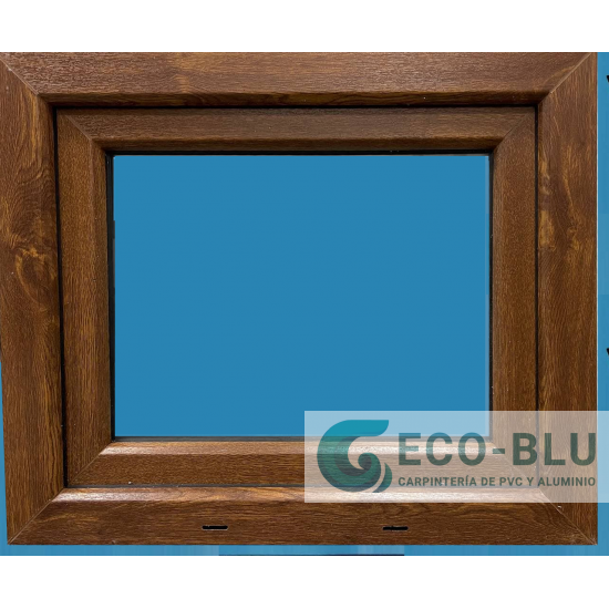 Finestra PVC a battente 600x500 Quercia Dorata  Vetro smerigliato