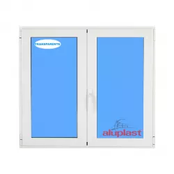Janela  Oscilo-batente 1200x1200 Branco 2 Folhas Vidro Transparente