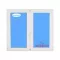Janela  Oscilo-batente 1200x1200 Branco 2 Folhas Vidro Transparente