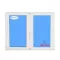 Ventana PVC 1400x1000 Blanca 2 Hojas Oscilobatiente Vidrio Transparente