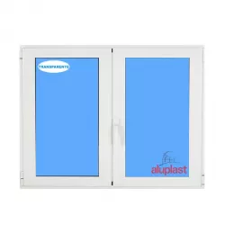 Finestra ad anta ribalta PVC 1500x1185 Bianco Vetro Trasparente