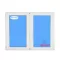 Ventana PVC 1500x1185 Blanca 2 Hojas Oscilobatiente Vidrio Transparente