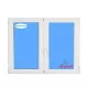 Ventana PVC 1500x1185 Blanca 2 Hojas Oscilobatiente Vidrio Transparente