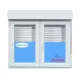 Ventana PVC 1500x1340 Blanca 2 Hojas Oscilobatiente con Persiana Vidrio Transparente