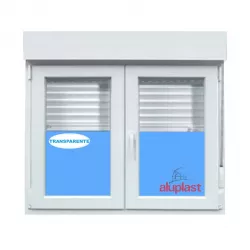 Finestra ad anta ribalta PVC 1200x1155 Bianco Vetro Trasparente con Taparella