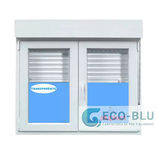 Janela  Oscilo-batente 1200x1155  com Estore Branco Vidro Transparente