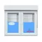 Janela  Oscilo-batente 1200x1155  com Estore Branco Vidro Transparente