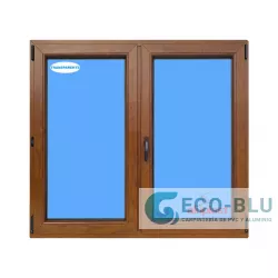 Finestra ad anta ribalta PVC 1000x1000 Quercia Dorata Vetro Trasparente