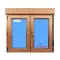 Windows Pvc Tilt and Turn 1000x1155 Double Golden Oak Glass Clear with Roller shutters
