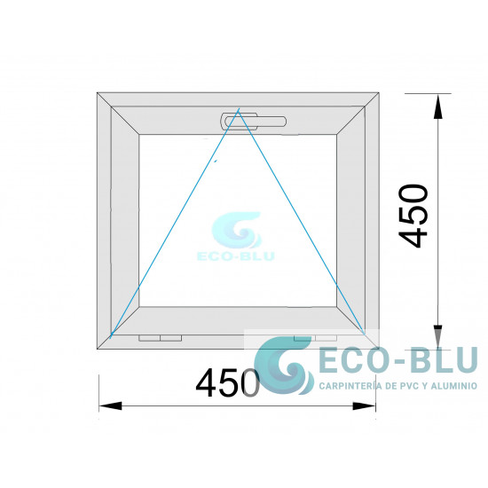 Fenêtre PVC 450x450 Abattant Blanc Verre  trasparent Manivelle Cachée