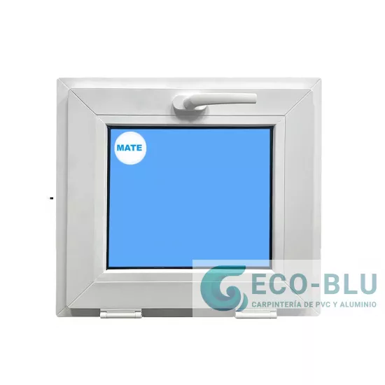 Ventana PVC 600x500 Blanca Oscilante Vidrio Mate