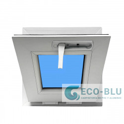 Finestra a vasistas PVC 450x450 Bianco Vetro trasparente Manovella Nascosta