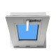 Kippfenster PVC 400x400 Weiss Gefrorenes Glas Versteckte Kurbel