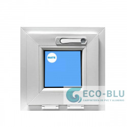 Finestra a vasistas PVC 450x450 Bianco Vetro smerigliato Manovella Nascosta