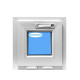 Fenêtre PVC 450x450 Abattant Blanc Verre  trasparent Manivelle Cachée