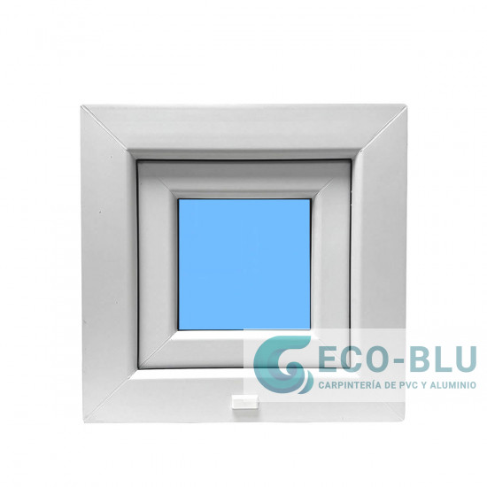 Janela PVC Basculante 400X400 Branco Vidro Granulado