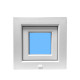 Janela PVC Basculante 400X400 Branco Vidro Granulado