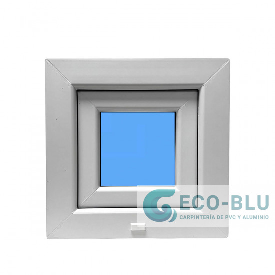 Kippfenster PVC 400x400 Weiss Gefrorenes Glas Versteckte Kurbel