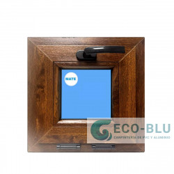 Finestra a vasistas PVC 400x400 Quercia Dorata Vetro smerigliato
