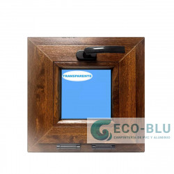 Janela PVC Basculante 400X400 Carvalho dourado Vidro Transparente