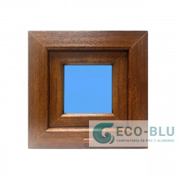 Janela PVC Basculante 400X400 Carvalho dourado Vidro Transparente