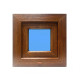 Finestra a vasistas PVC 400x400 Quercia Dorata Vetro trasparente