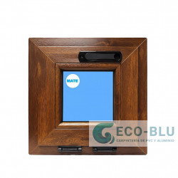 Finestra a vasistas PVC 400x400 Quercia Dorata  Vetro smerigliato Manovella Nascosta