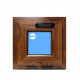 Windows Upvc Bottom-hung 400X400  Golden Oak  Glass Frosted Hidden Crank