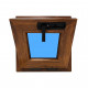 Windows Upvc Bottom-hung 400X400  Golden Oak  Glass Frosted Hidden Crank