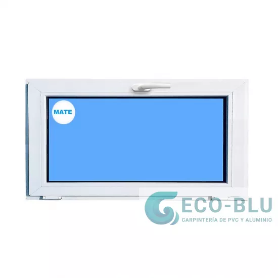 Janela PVC Basculante 800X500 Branco Vidro Granulado