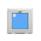 Finestra a vasistas PVC 500x500 Bianco Vetro smerigliato  Profilo 50mm 